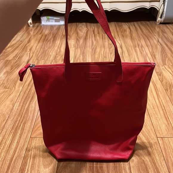 JM New York red leather tote - Picture 2 of 11